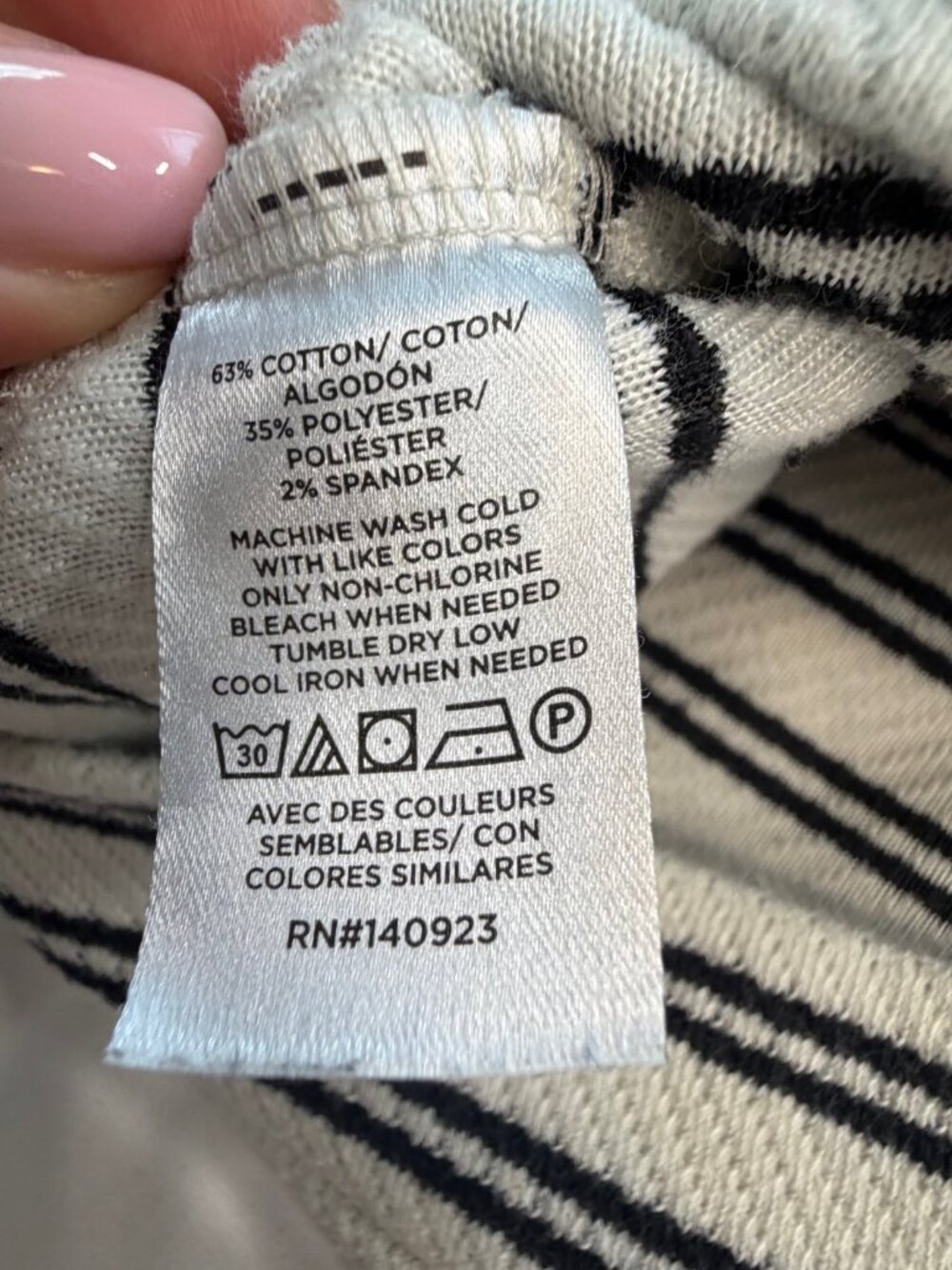 LOFT Striped Textured Knit Top Black White Long Sleeve Size M - Picture 7 of 11